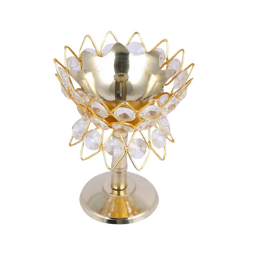 CraftVatika Brass Crystal Kerala Diya Stand - Dista