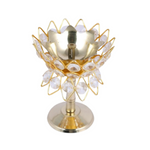 Thumbnail for CraftVatika Brass Crystal Kerala Diya Stand