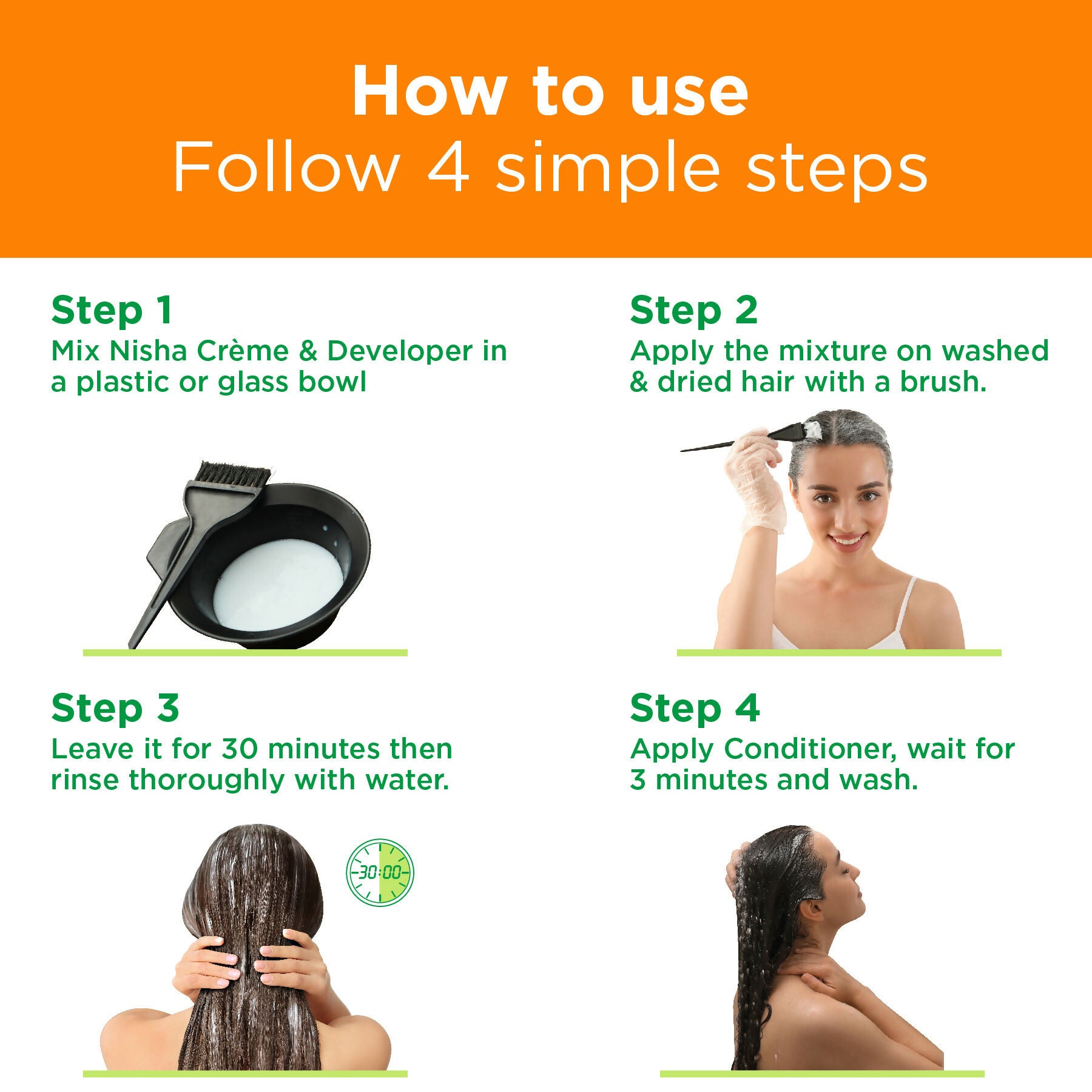Nisha Creme Hair Color for Women & Men - Original Black - Distacart