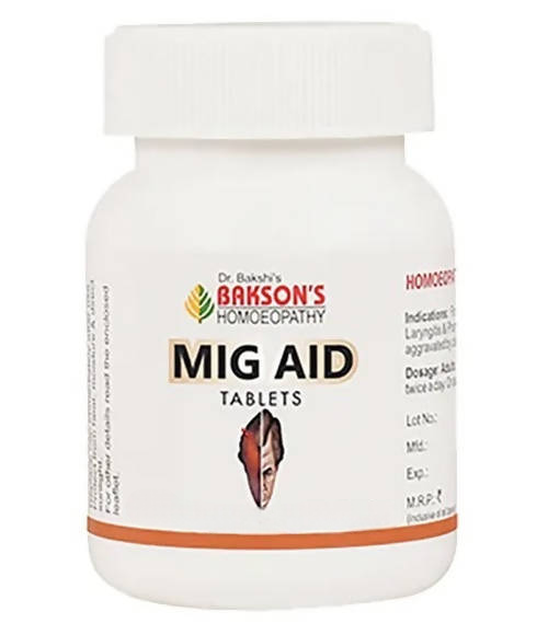 Bakson's Homeopathy Mig Aid Tablets - Distacart