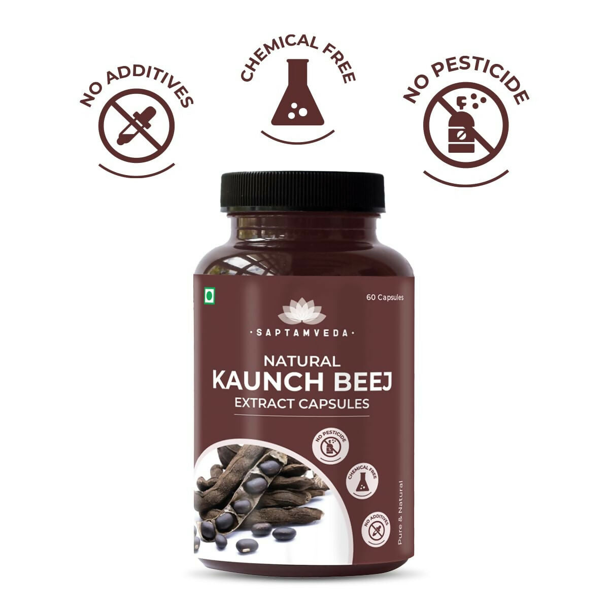 Saptamveda Natural Kaunch Beej Extract Capsules - Distacart