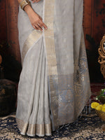 Thumbnail for Astita Organza Gray Saree