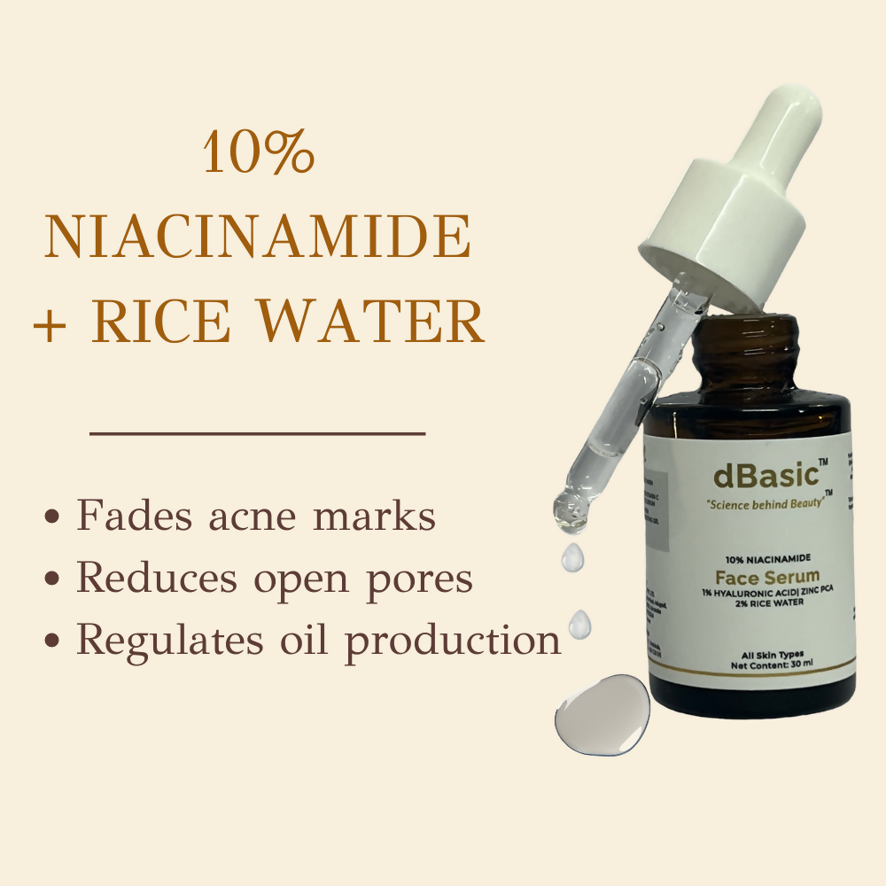 dBasic 10% Niacinamide Face Serum - Pore Minimizer, Acne Marks - Distacart