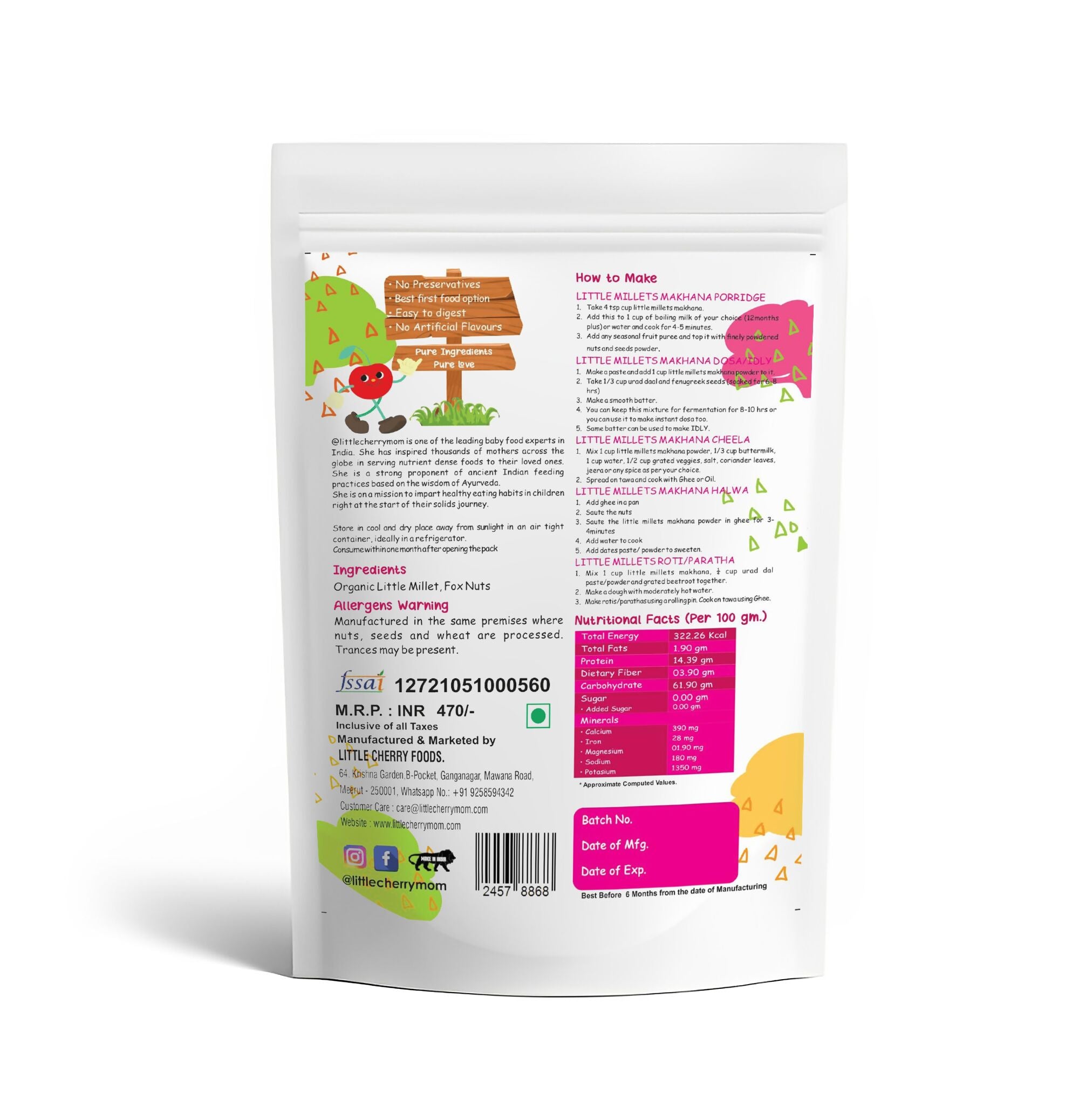 Littlecherrymom Little Millet Makhana Mix - Distacart