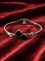 Thumbnail for NVR Women Silver Plated Black Cuff Bracelet - Distacart