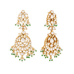 Thumbnail for Nuyug 22K Gold Plated Chandbali Stone Drop Kundan Earrings