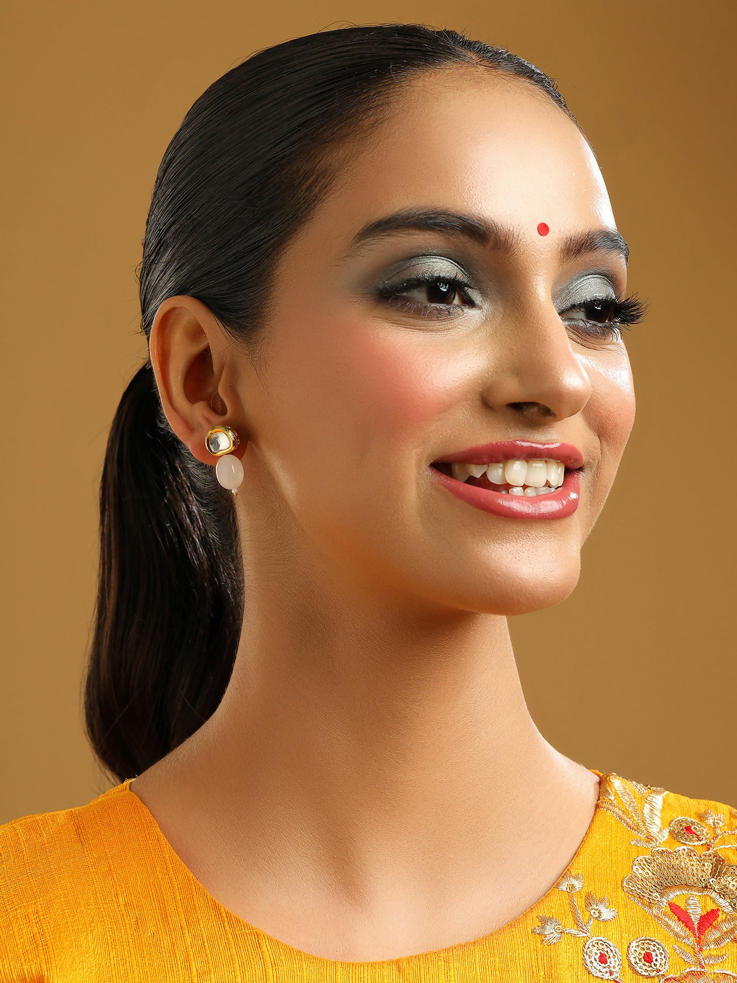 Ruby Raang Pink Kundan Studs