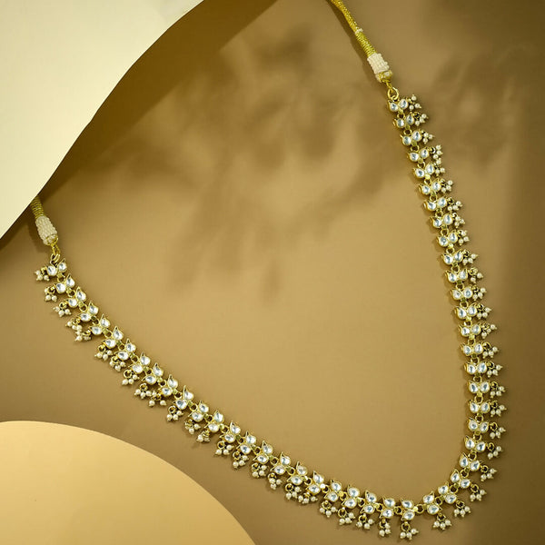 Nuyug 22K Gold-Plated Kundan & Pearl Studded Matha Patti Head Jewellery