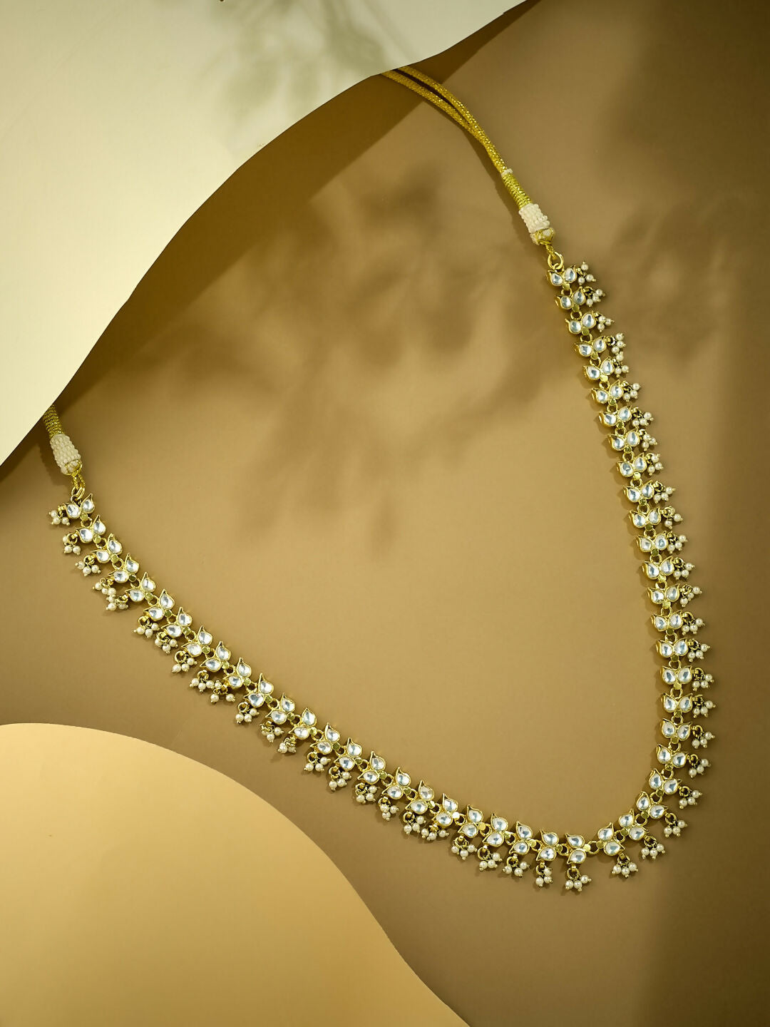 Nuyug 22K Gold-Plated Kundan & Pearl Studded Matha Patti Head Jewellery