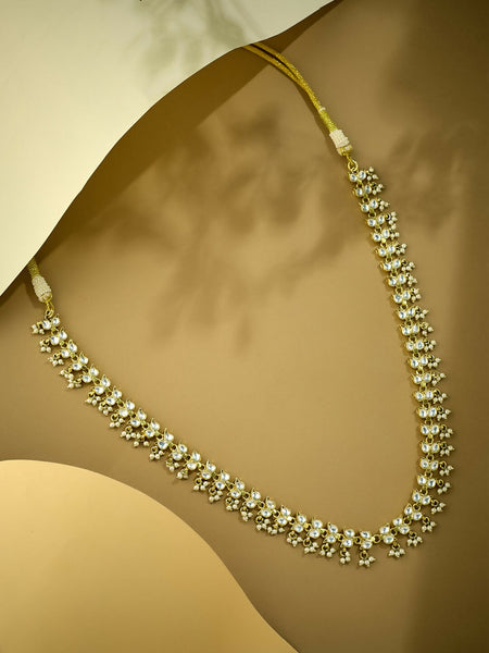 Nuyug 22K Gold-Plated Kundan & Pearl Studded Matha Patti Head Jewellery