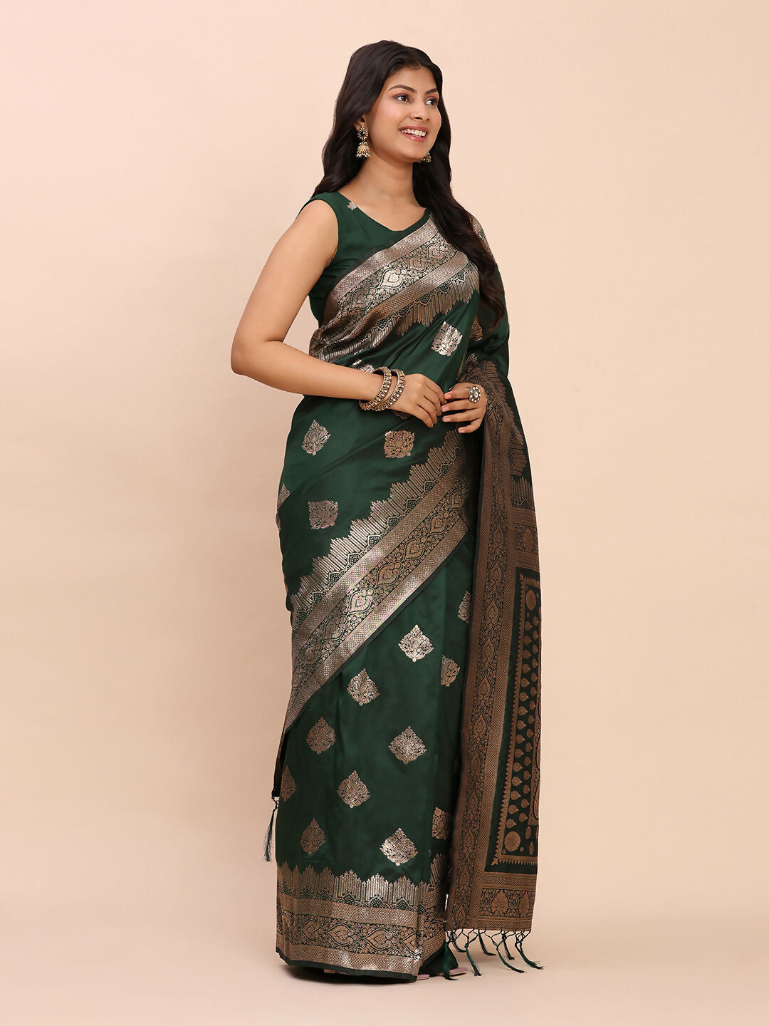 Astita Banarasi Silk Green Saree
