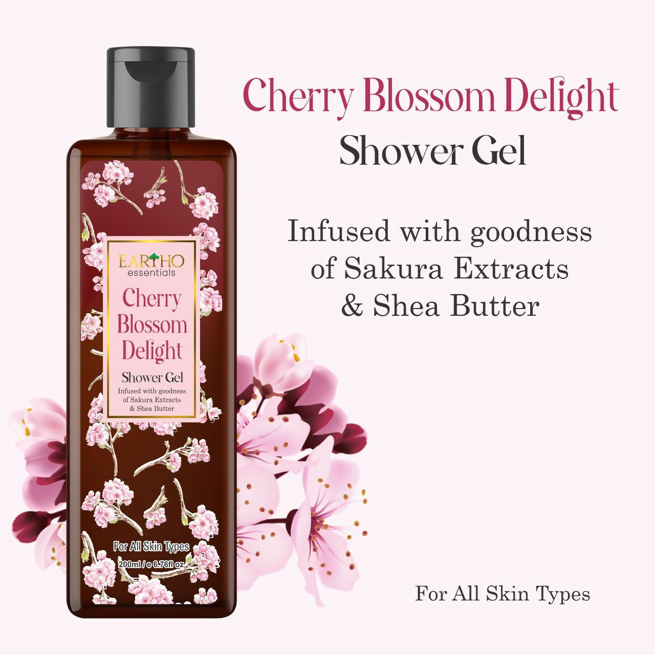 Eartho Essentials Cherry Blossom Delight Shower Gel - Distacart