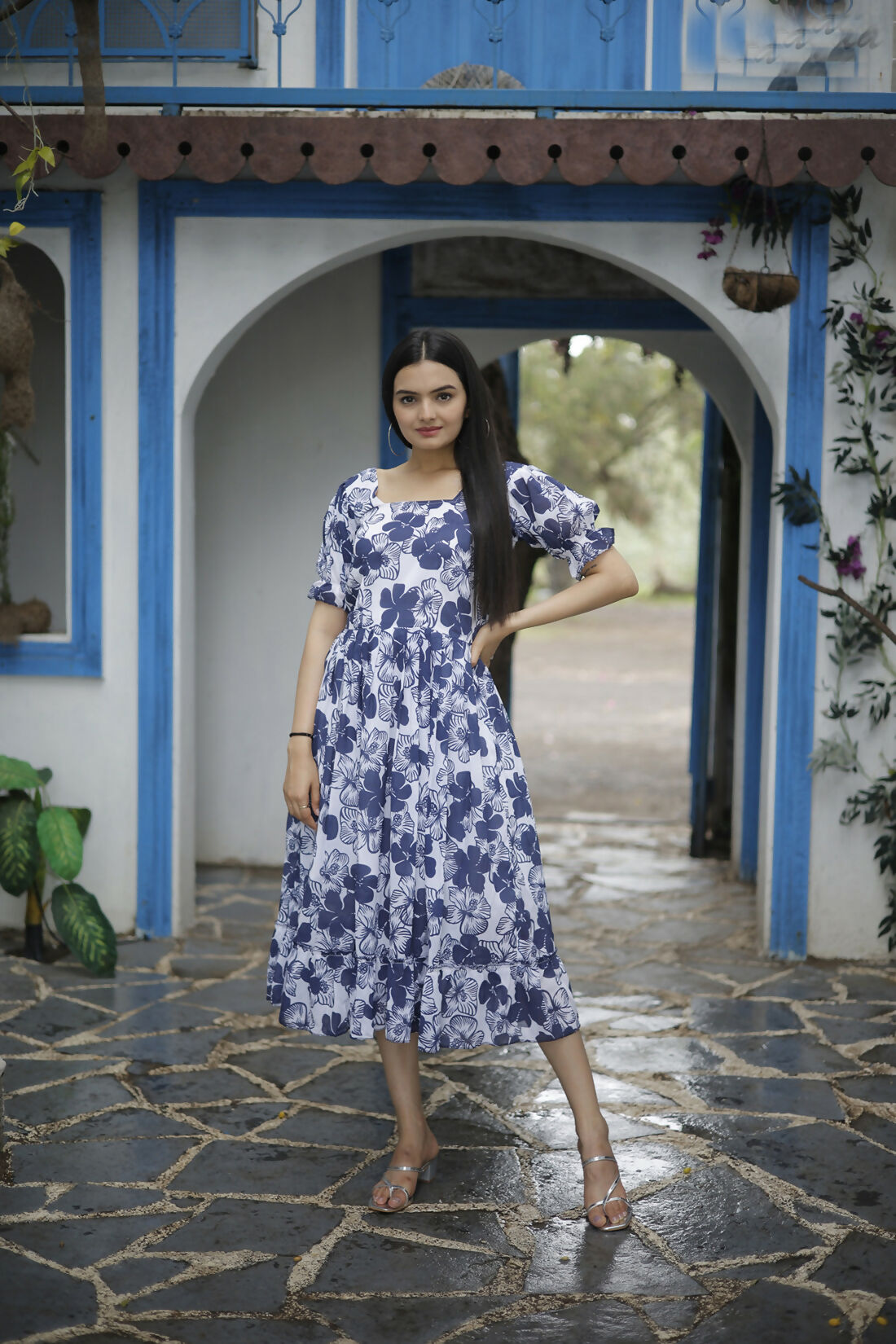 Aayaa Designer Printed One Piece Dress - Multi Color - Distacart