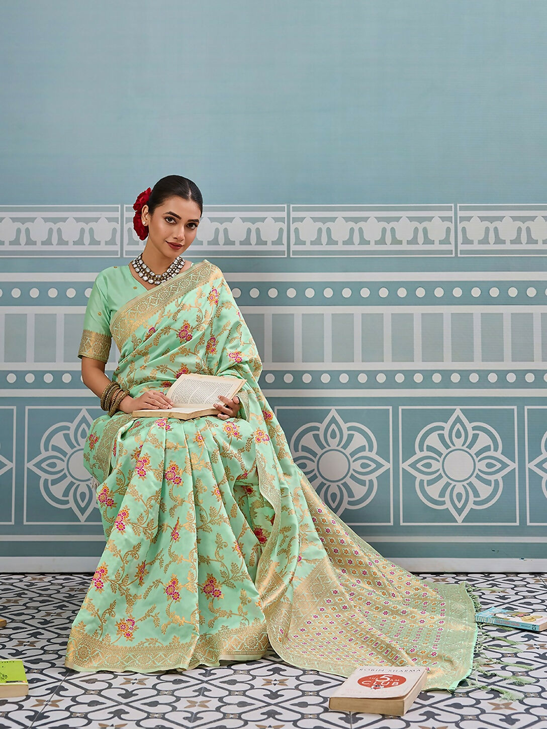 Shree Shyam Fashion Pista Silk Saree - Distacart