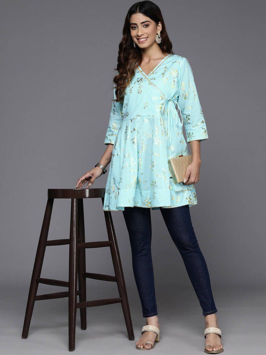 Ahalyaa Women's Traditional wear Tunic - Blue - Distacart