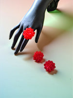 Thumbnail for Inhanns Rangmani Crystal Duo – Adjustable Ring + Statement Earrings Set - Red - Distacart