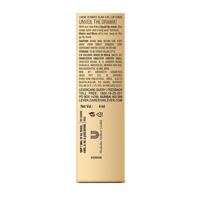 Lakme Ultimate Glam 4 In 1 Lip Stack - Party Chic - Distacart