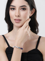 Thumbnail for NVR Men & Women Multi Colour Marbel Crystal Elasticated Bracelet - Distacart