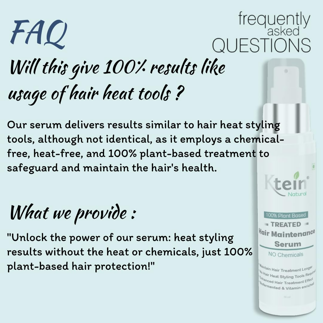 Ktein 100% Plant Based Treated Hair Maintenance Serum - Distacart