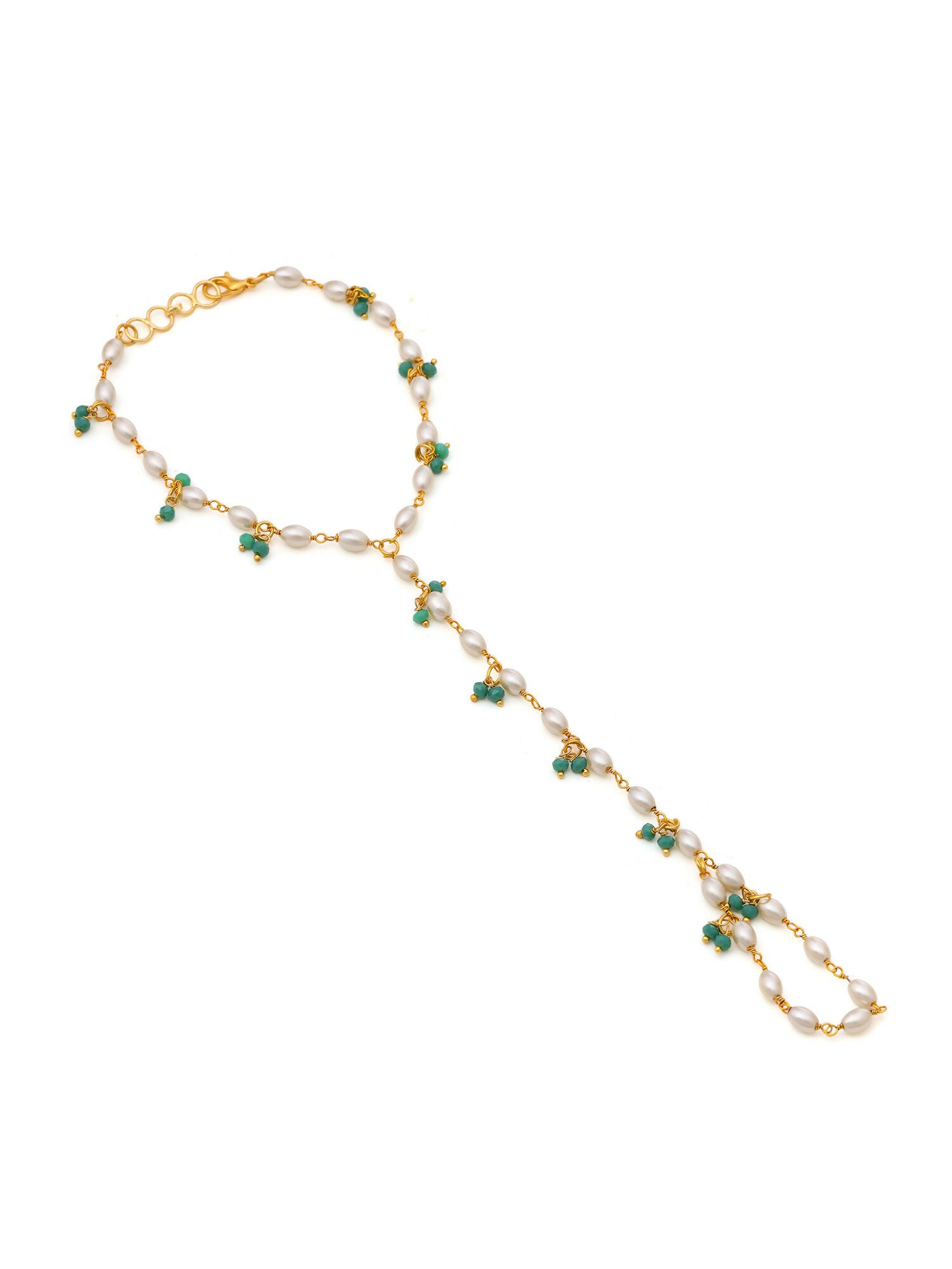 Ruby Raang Multi Pearl & Stone Haath Phool