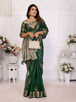 Thumbnail for Aastha Fashion Green Soft Organza Silk Weaving Saree - Distacart