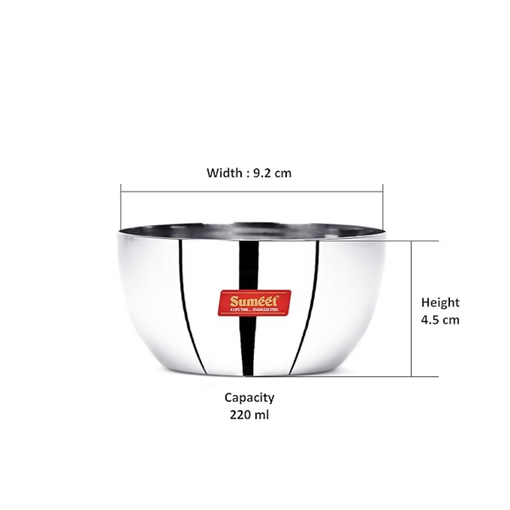 Sumeet Stainless Steel SoLid Apple Bowl - Dista