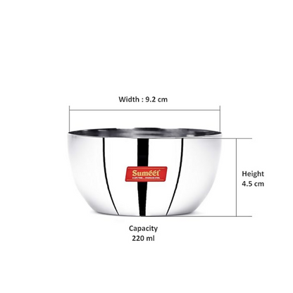 Sumeet Stainless Steel SoLid Apple Bowl - Dista
