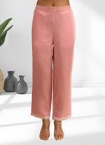 Thumbnail for Joban Fashion Pink Linen Embroidered Readymade Cord Set - Distacart