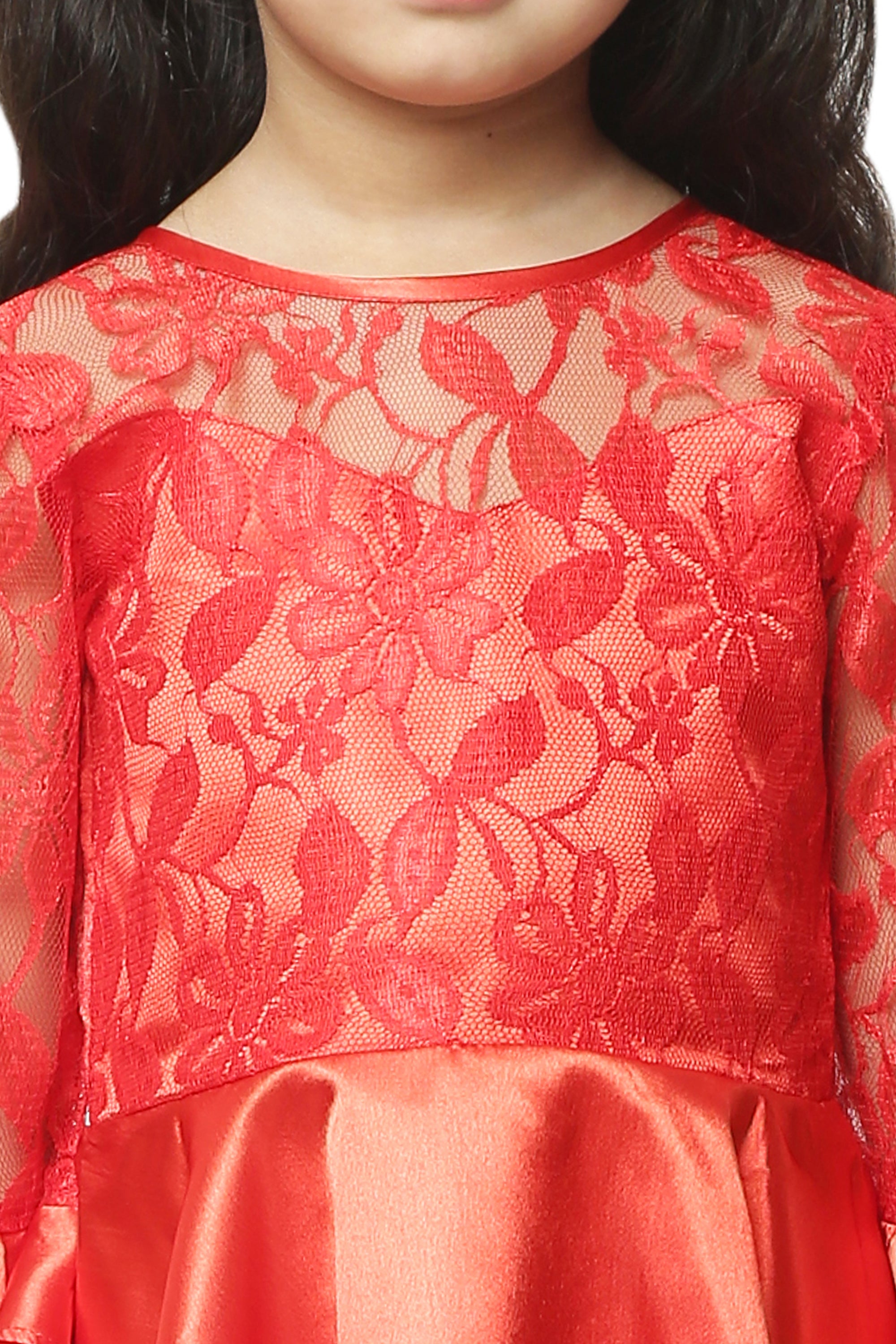 Asmaani Kids Party Wear Stylish Dresses, Perfect for Parties, Functions & Vacations - Red