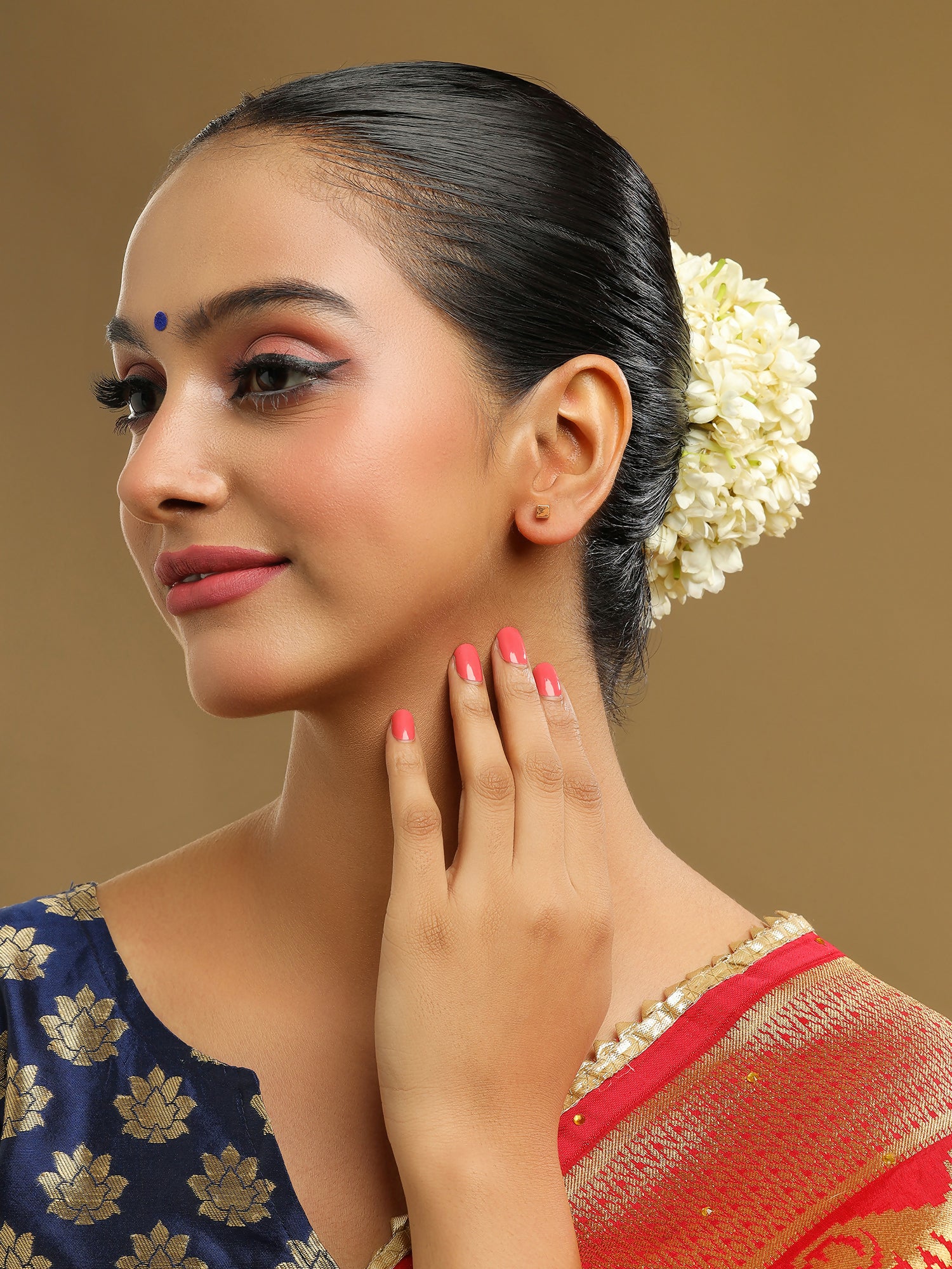 Ruby Raang Golden Square Studs