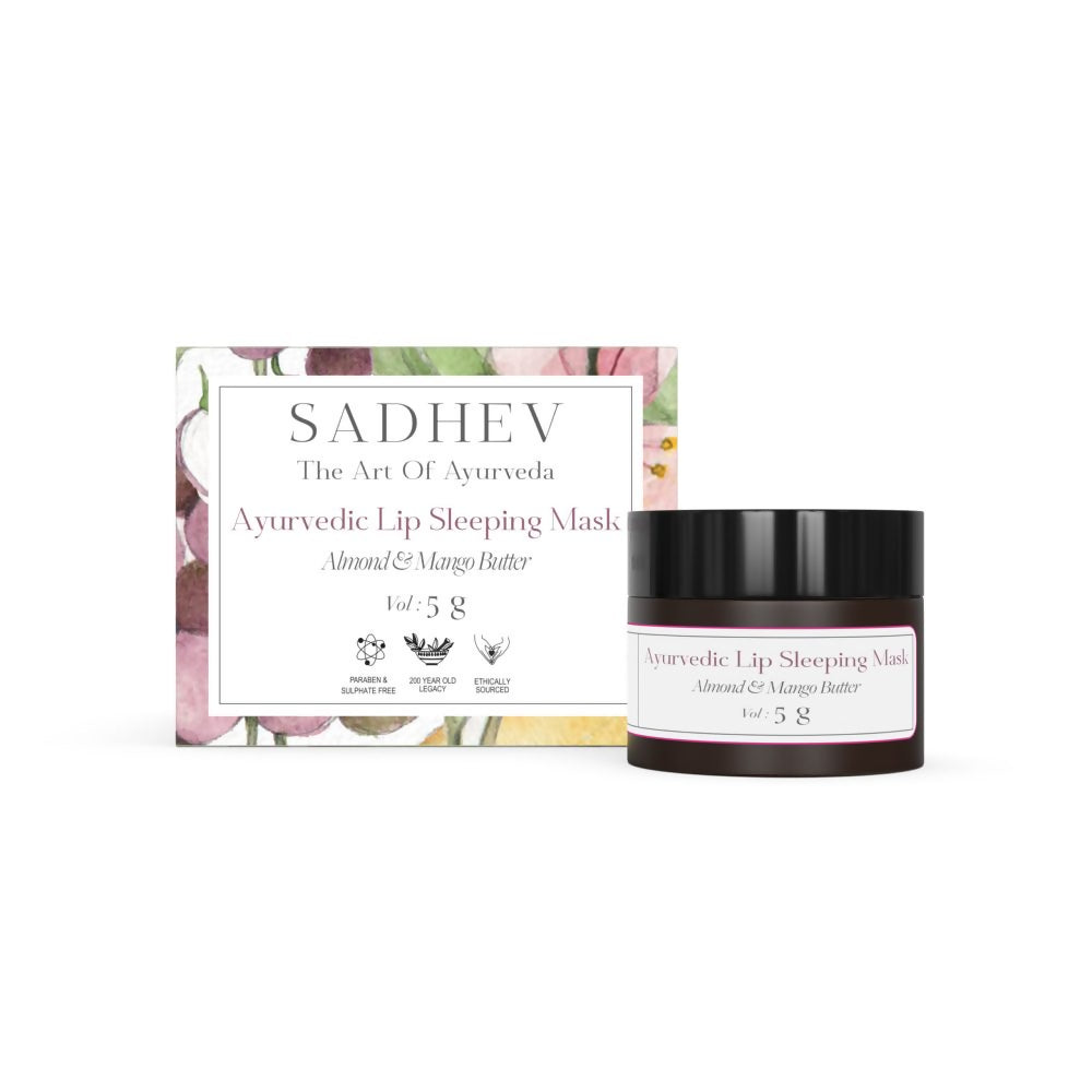 Sadhev Ayurvedic Lip Sleeping Mask With Almong & Mango Butter - Distacart
