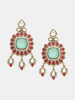 Thumbnail for Ruby Raang 22k Gold Polished Stonework Moissanite Choker With Earrings