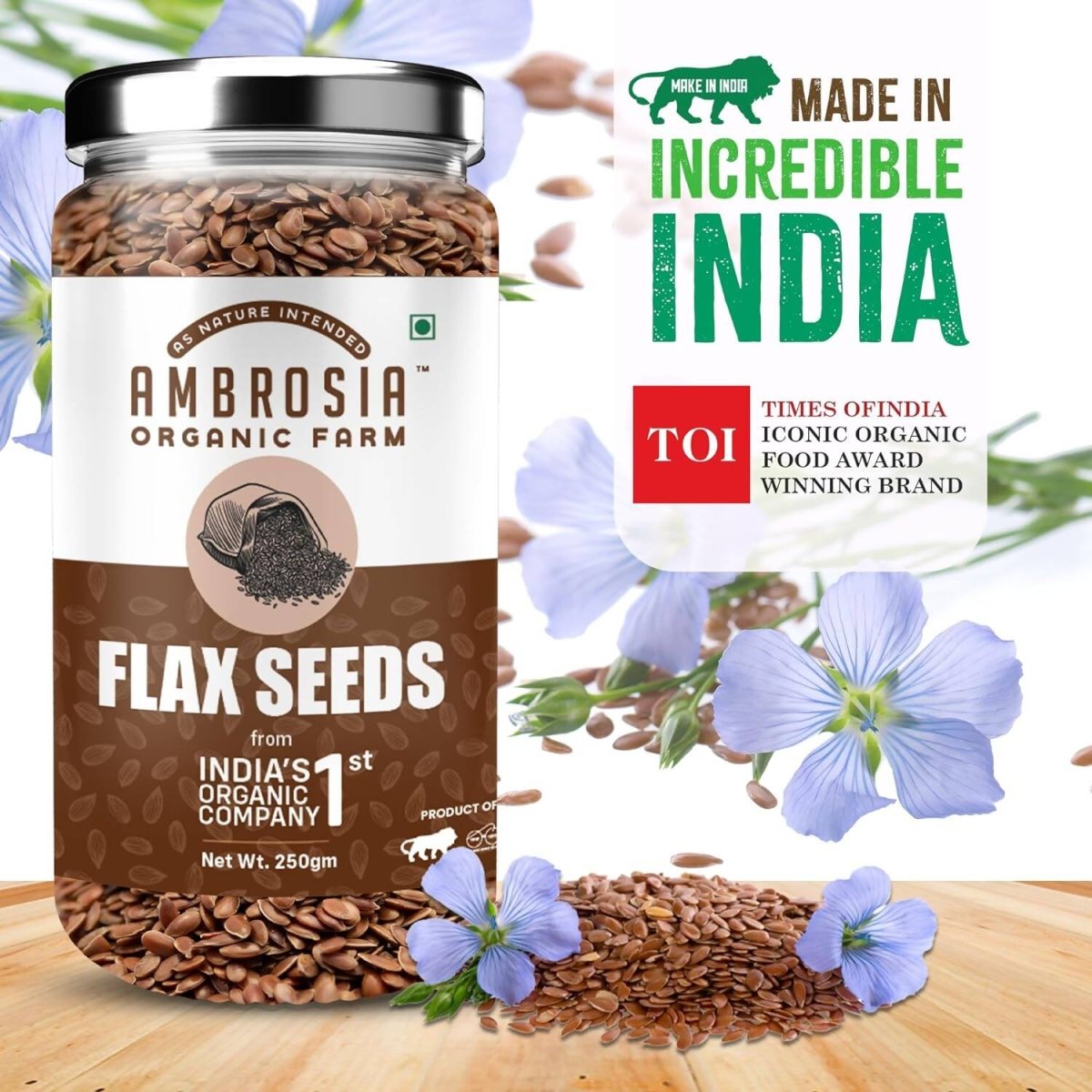 Ambrosia Organic Farm Flax Seeds - Distacart