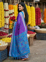 Thumbnail for Shree Shyam Fashion Violet Pochampally Silk Saree - Distacart