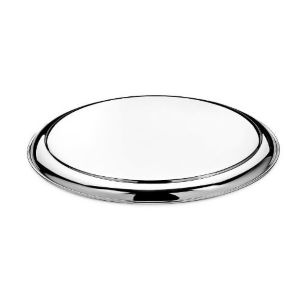 Vinod Stainless Steel Rajbhog Plate, Lunch & Dinner Plate - 28.5 cm - Dista