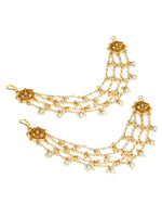 Thumbnail for Ruby Raang Gold Kundan and Pearl Chain (set of 2)