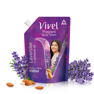 Vivel Fragrant Body Wash Lavender & Almond Oil Moisturizing Shower Gel Supersaver Refill Pack - Distacart