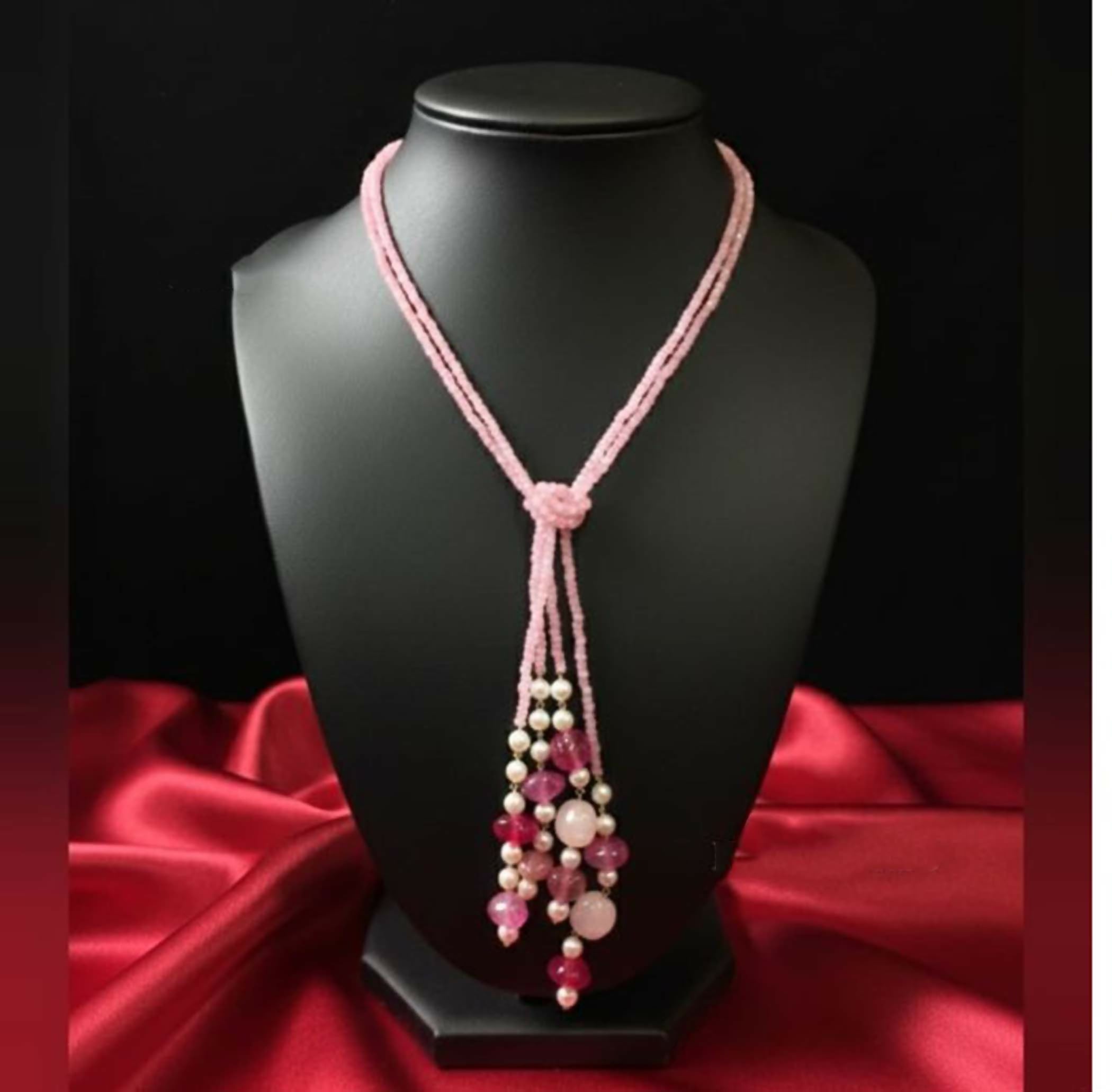 Joban Fashion Women Peach Lace Agate Pendant