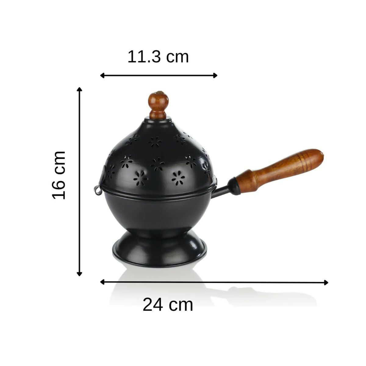 Not Available Metal Loban Dhoop Dani - Black Color - Dista