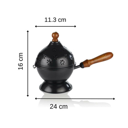 Not Available Metal Loban Dhoop Dani - Black Color - Dista
