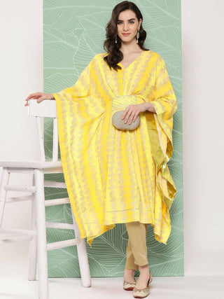 Ahalyaa Women's Traditional Wear kaftan Kurta - Yellow - Distacart