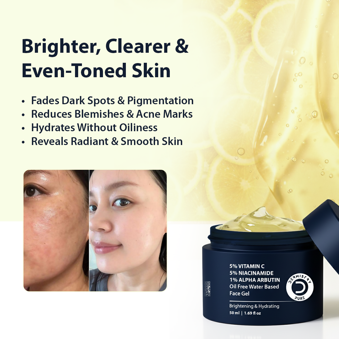 Dermistry Vitamin C Niacinamide Alpha Arbutin Oil Free Water Based Remove Tanning D Tan Detan Skin Dark Spots Removal Face Gel - Distacart