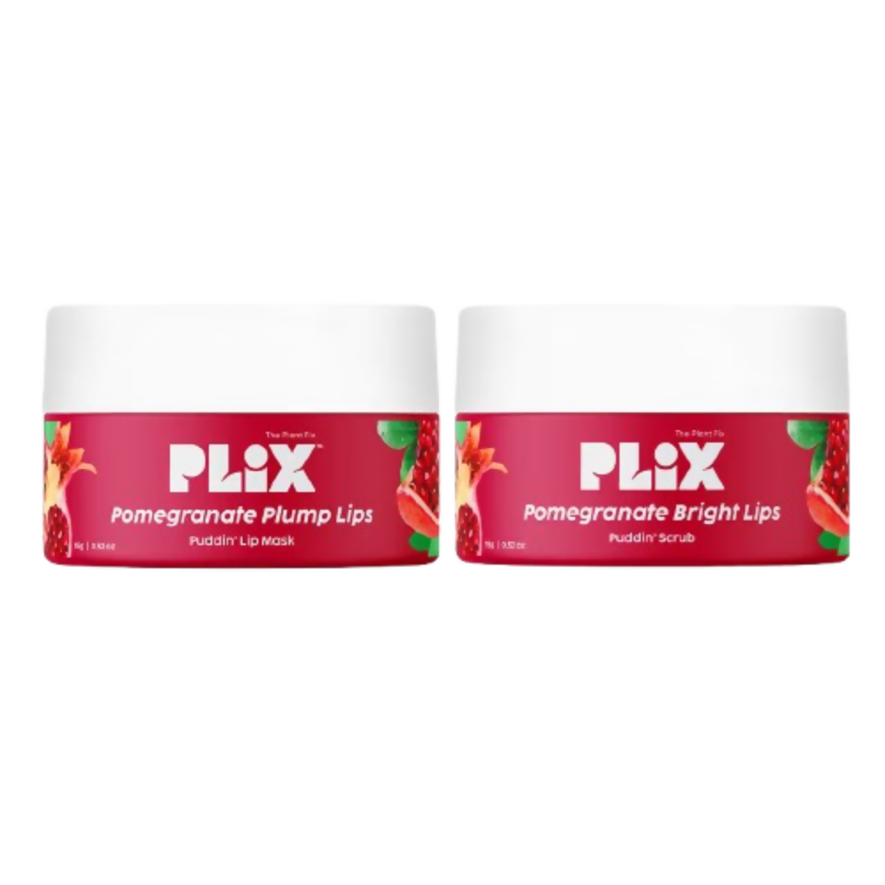 PLIX The Plant Fix Pomegranate Plump Puddin Lip Mask & Bright Lips Scrub Combo