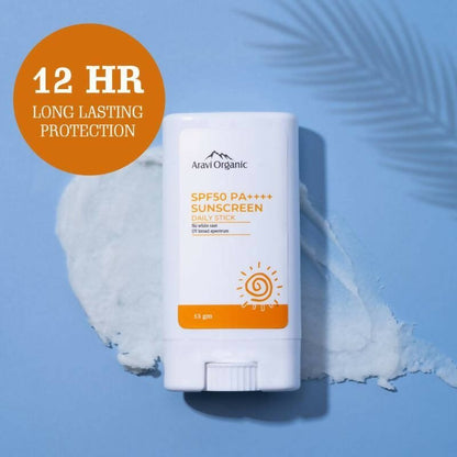 Aravi Organic SPF 50+ Daily Sunscreen Stick - Distacart