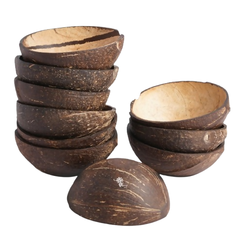 Thenga Natural Oval Coconut Shell Bowls - Dista