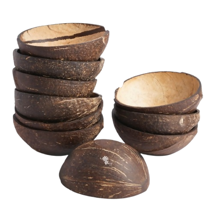 Thenga Natural Oval Coconut Shell Bowls - Dista