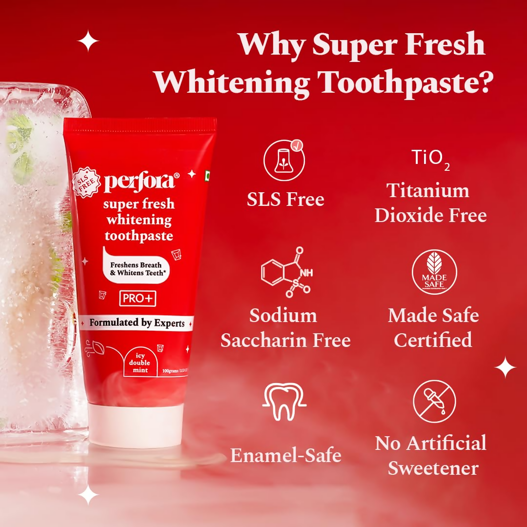 Perfora Super Fresh Whitening Toothpaste - Icy Double Mint - Distacart
