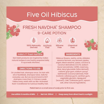 Nat Habit Five Oil Hibiscus Navdha Shampoo - Distacart