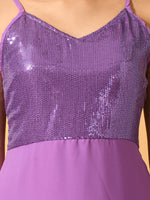 Thumbnail for Myshka Women's Lavender Empire Party Dress - Distacart