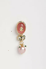 Thumbnail for Nuyug 22K Gold Plated Radiant Rose Stone Kundan Necklace